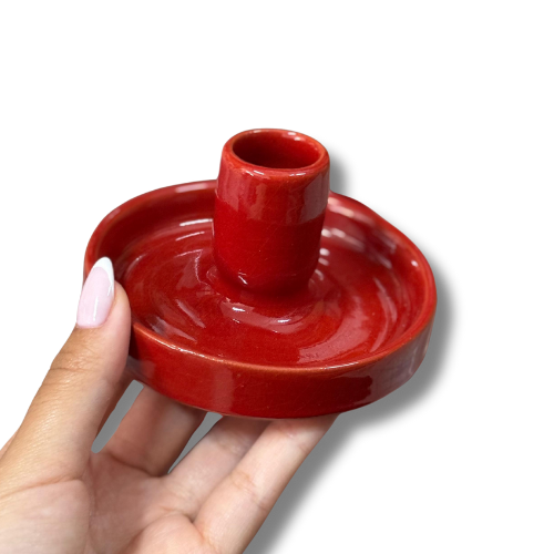 Bougeoir en Céramique sans anse Rouge Sacred Moment