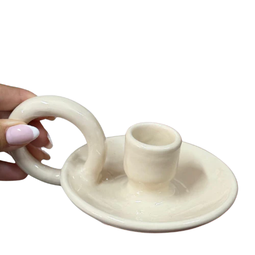 Bougeoir en Céramique avec anse (Rouge/Blanc) Sacred Moment